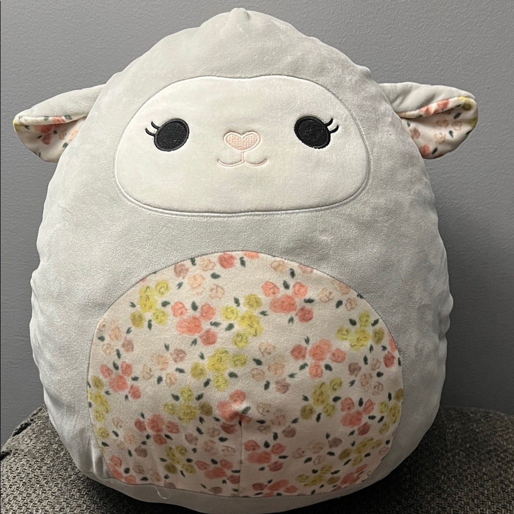 Squishmallows XL Gray Floral Lamb - no tags